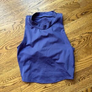 Blue athletic crop top
